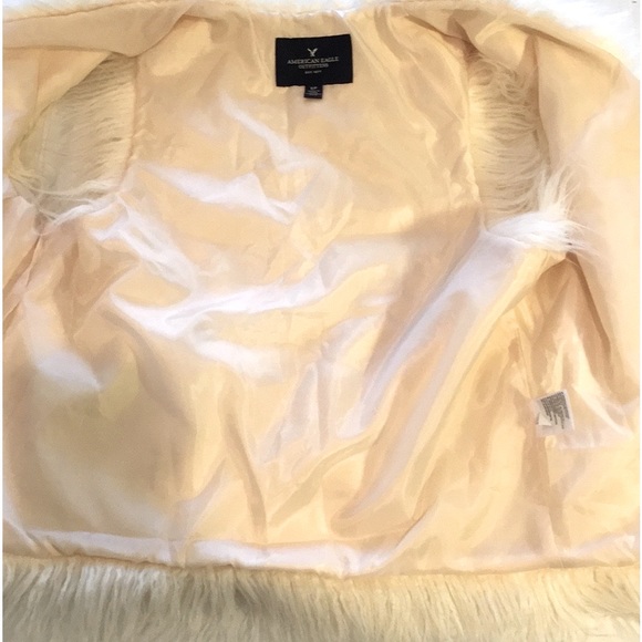 AERO S/P WHITE/IVORY FAUX FUR LONG-SHEARLING VEST. Finished Pink Lining - Picture 11 of 16